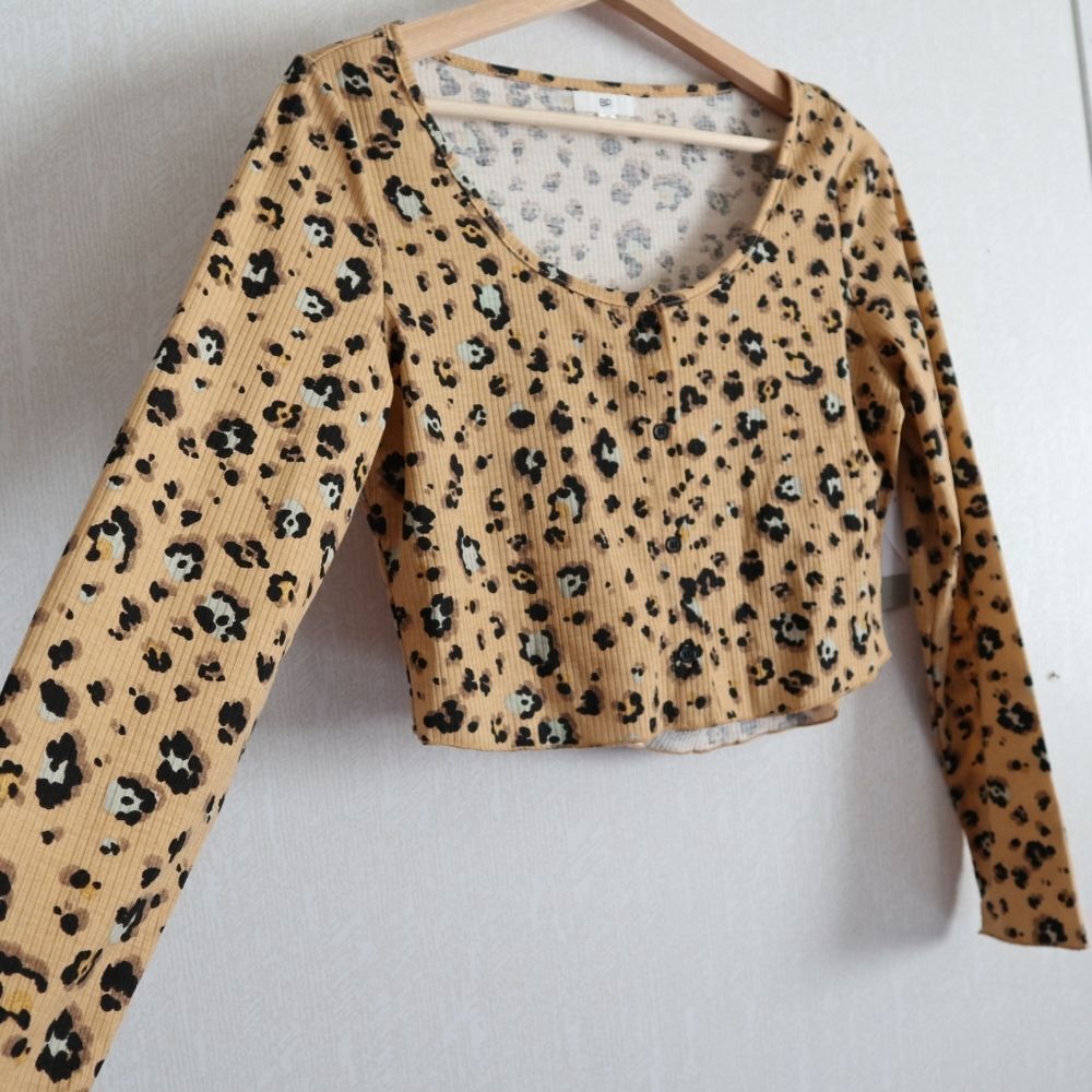 Nwt Nordstrom Bp. Cropped Rib Cardigan & Camisole leopard print - Picture 2 of 12